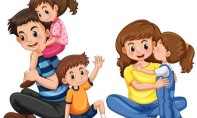 85194540-stock-vector-father-and-mother-with-three-kids-illustration