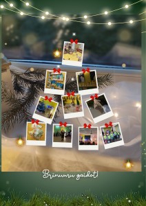 Green And Gold Luxury Christmas Photo Collage Poster