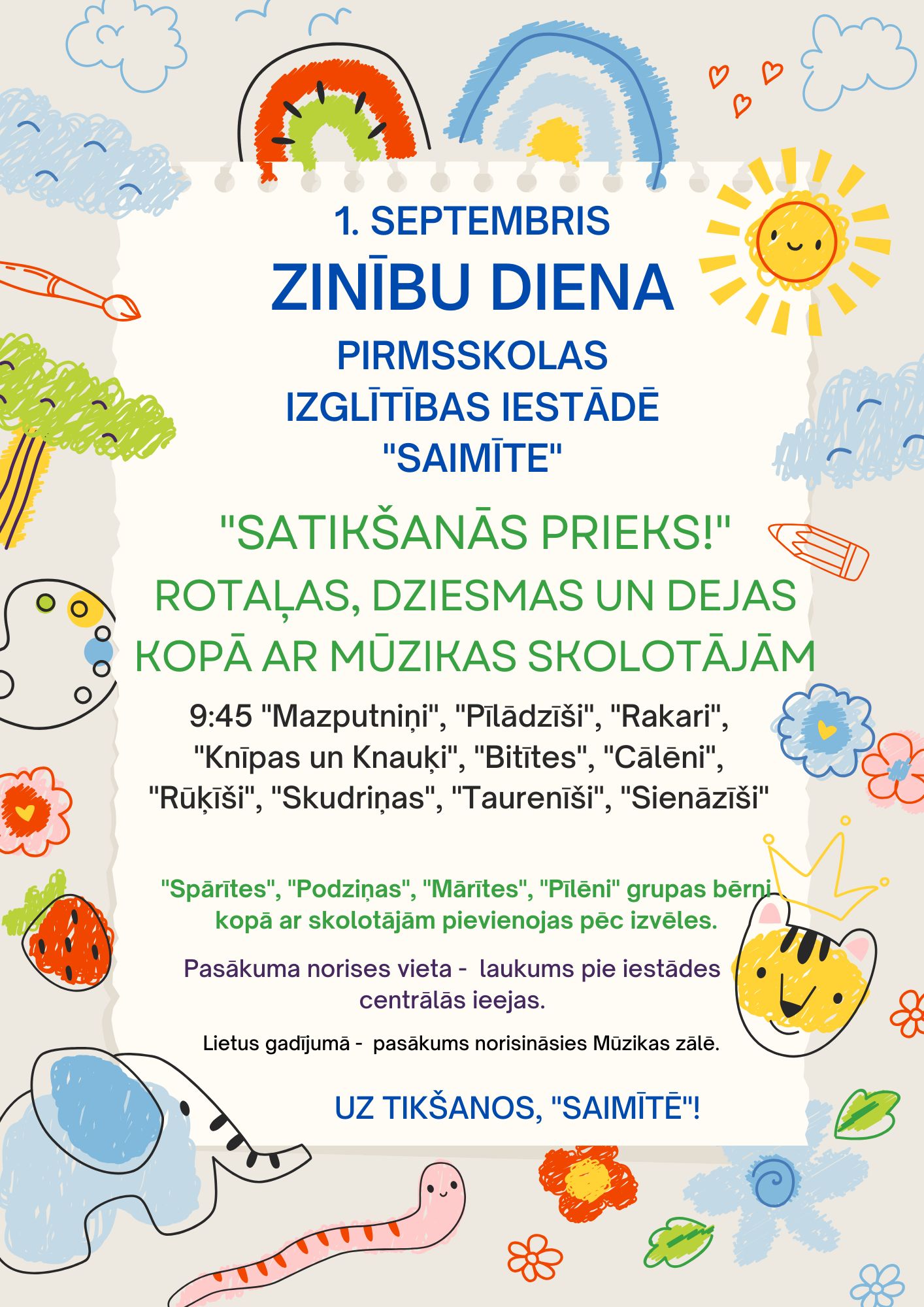“Zinību diena” pirmsskolas izglītības iestādē “Saimīte”